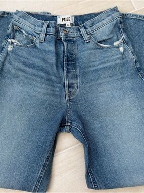 PAIGE Mid‎ Wash Straight Leg Jeans